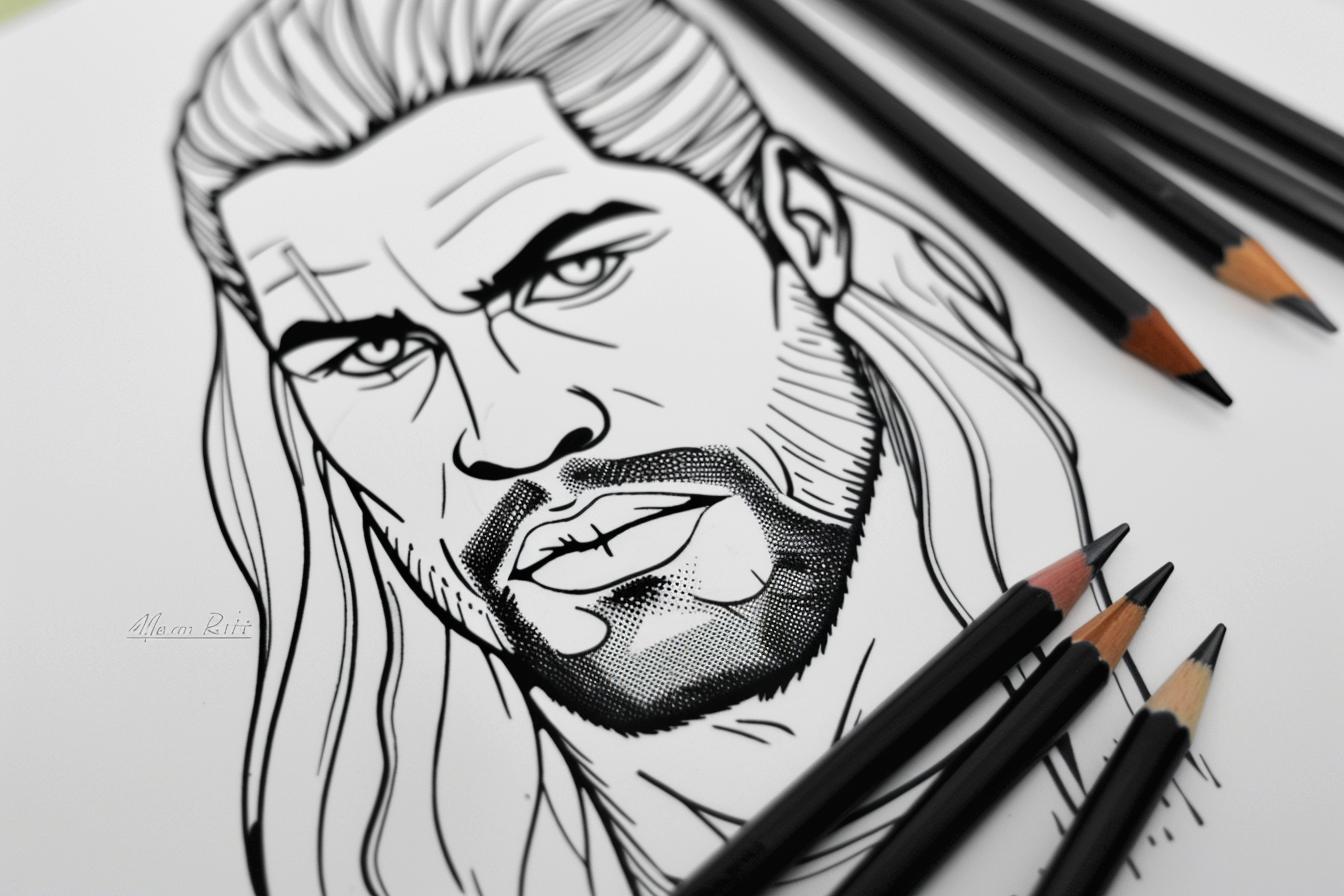 Free Printable PDF Roman Reigns Coloring Pages