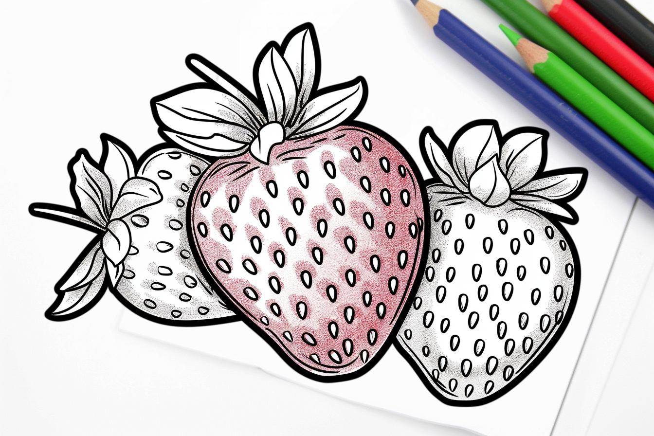 Free Strawberry Coloring Pages