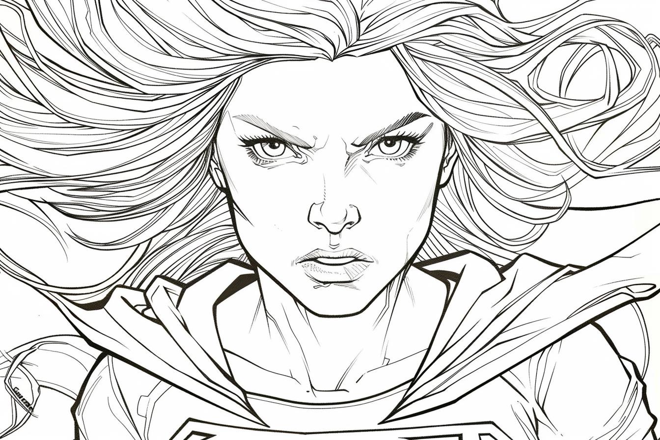 Free Printable PDF Supergirl Coloring Pages