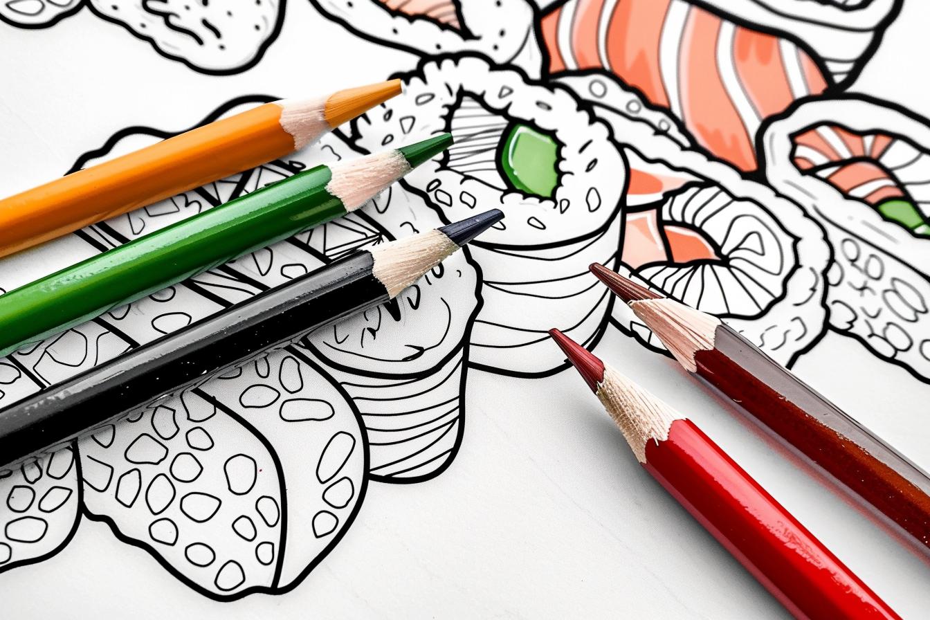 Free Sushi Coloring Pages