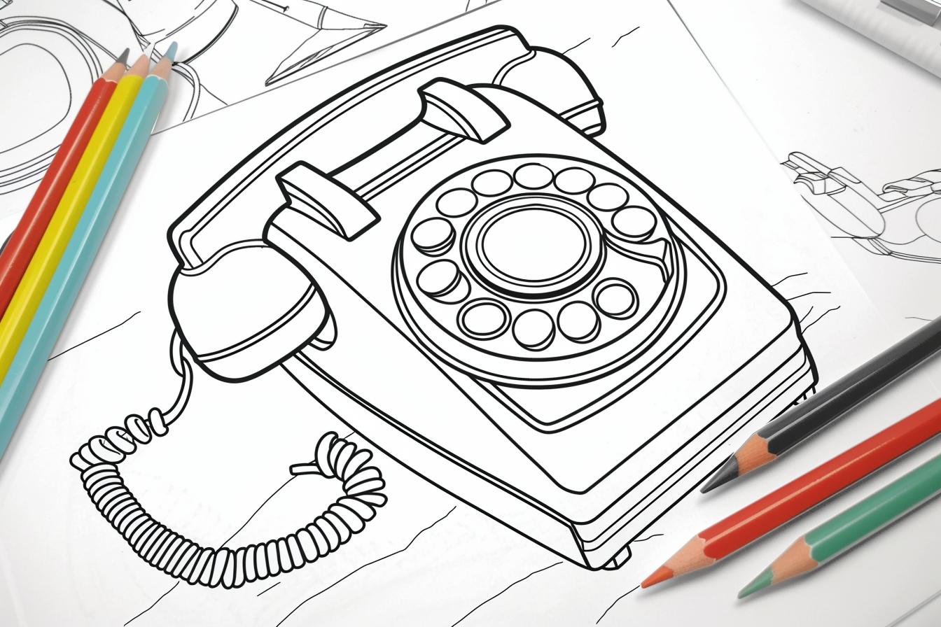 Free Telephone Coloring Pages