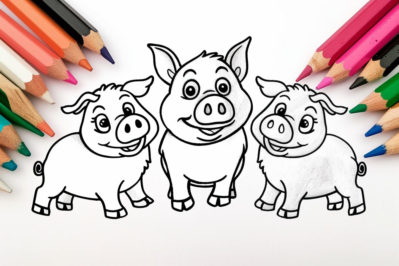 Free Printable PDF Three Little Pigs Coloring Pages