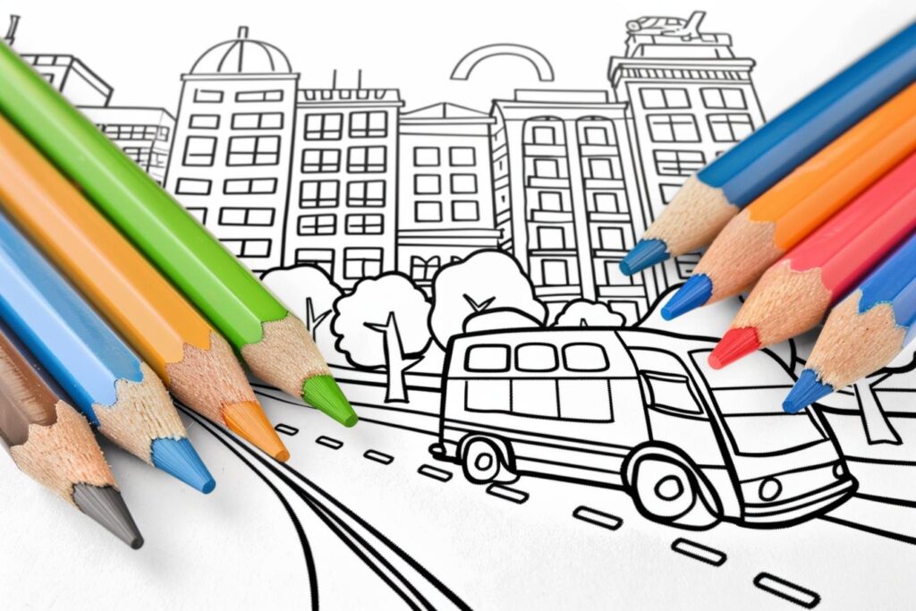 Transportation Coloring Pages : Fun & Educational Activity For Kids 