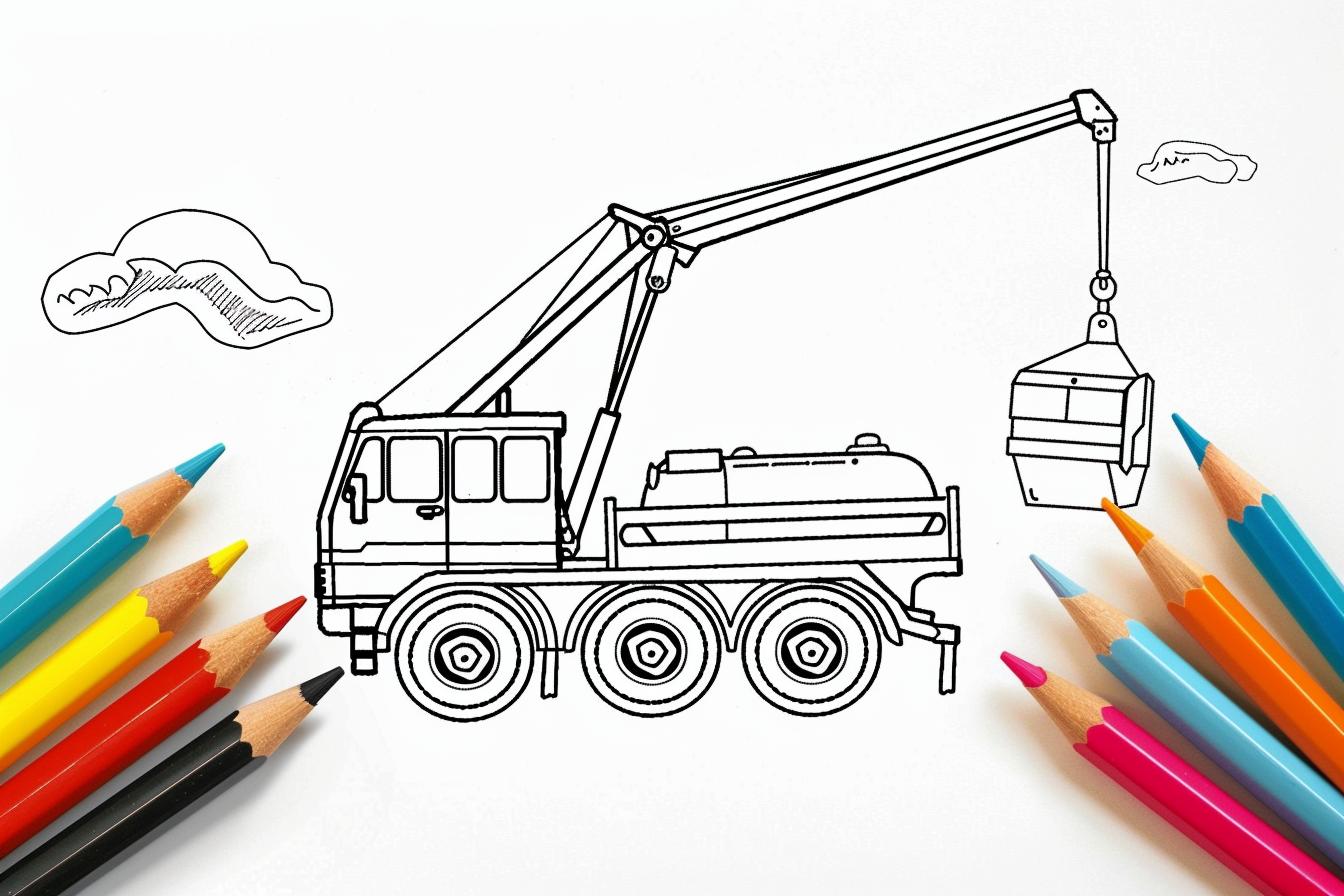 Free Truck Crane Coloring Pages