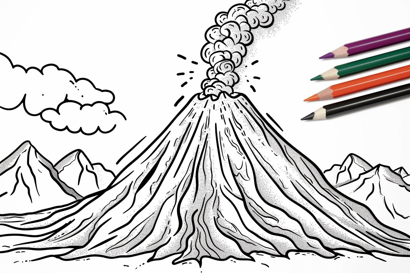 Free Printable PDF Volcano Coloring Pages