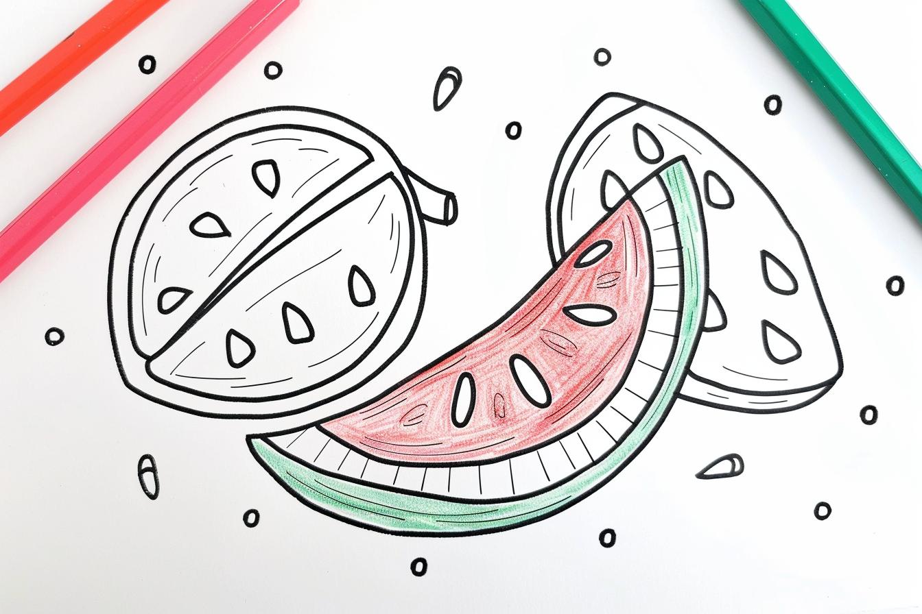 Free Watermelon Coloring Pages