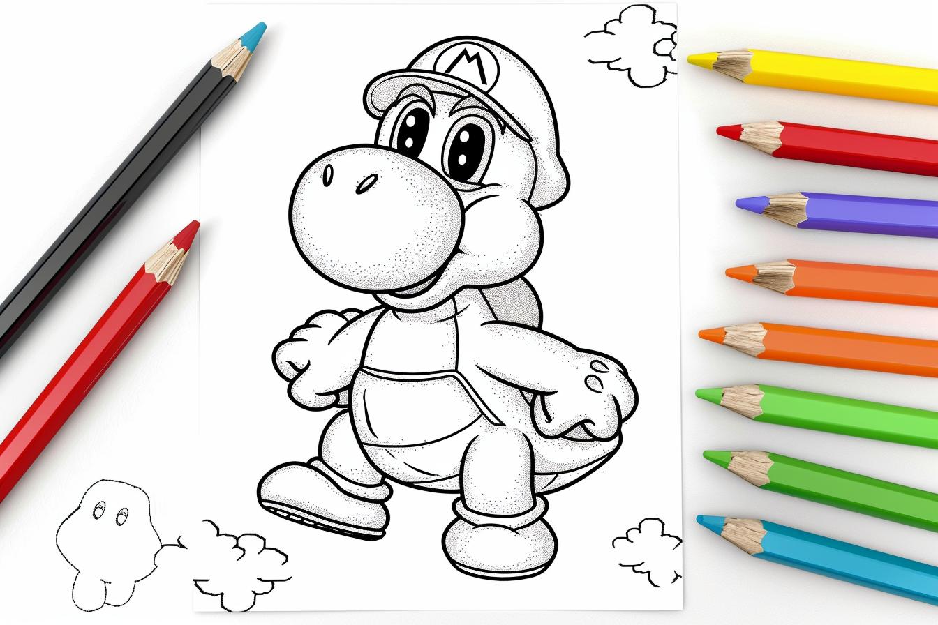 Free Printable PDF Yoshi Coloring Pages